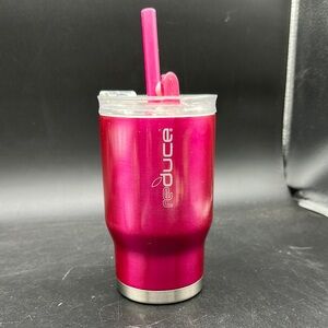 Pink Stainless Steel Tumbler with Straw